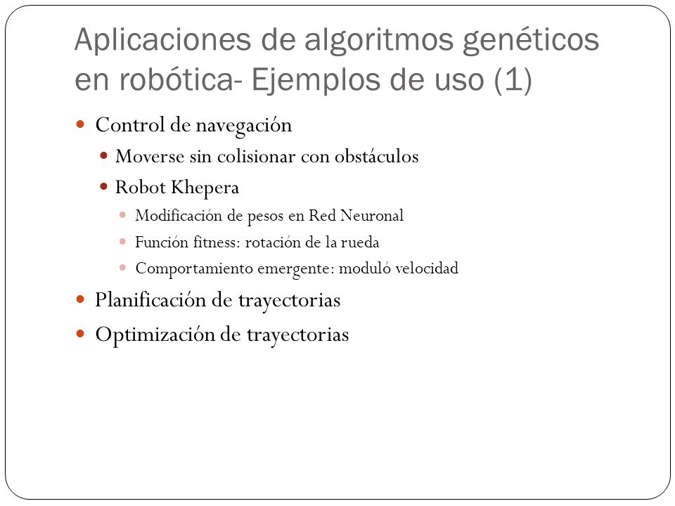 Aplicaciones de algoritmos genéticos en robótica- Ejemplos de uso (1)