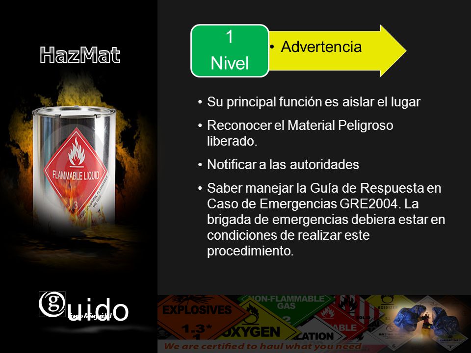 1 Nivel Adv erte ncia Su principal función es aislar el lugar