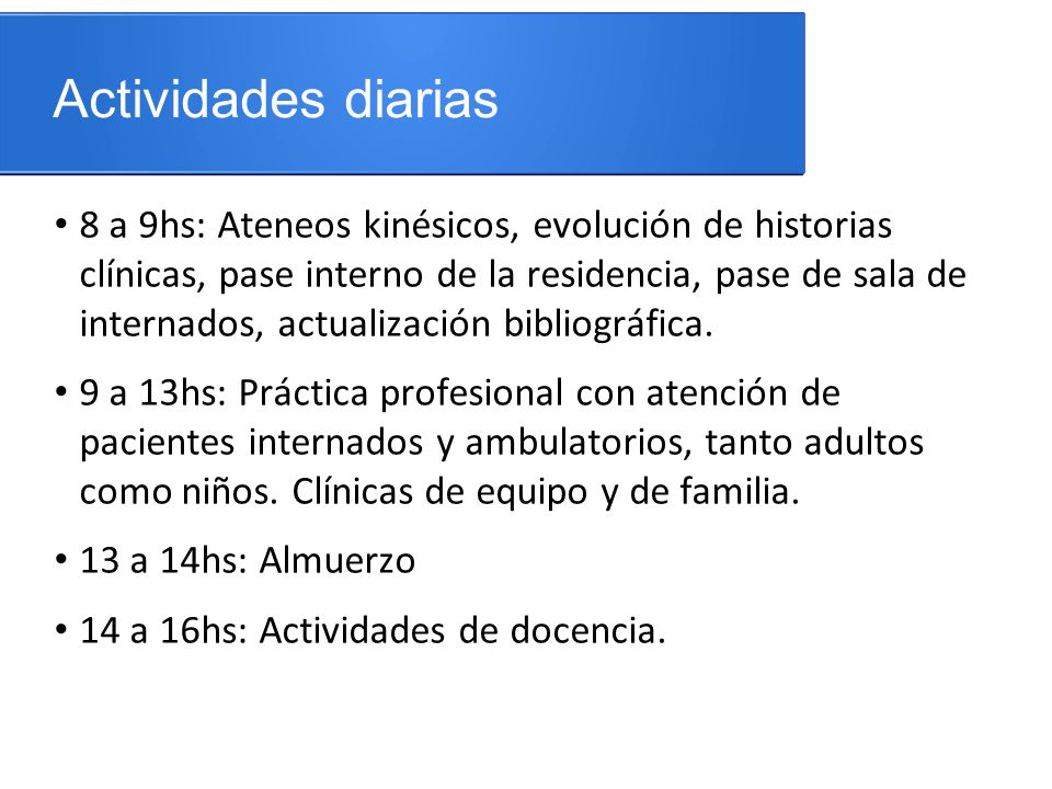 Actividades diarias