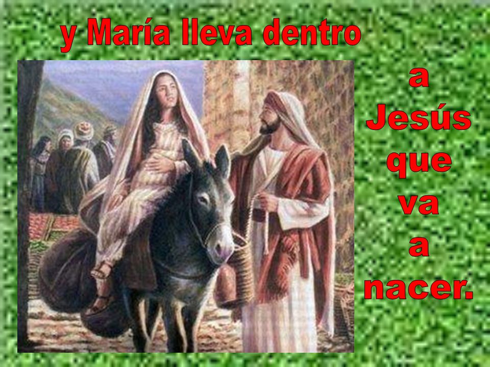 y María lleva dentro a Jesús que va nacer.