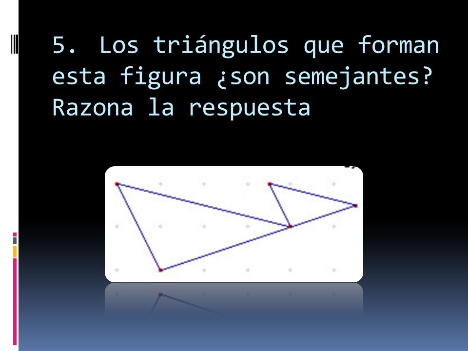 5. Los triángulos que forman esta figura ¿son semejantes