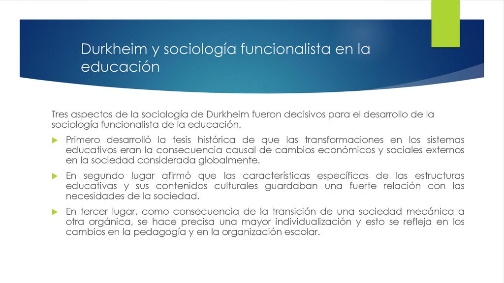 Durkheim y sociología funcionalista en la educación