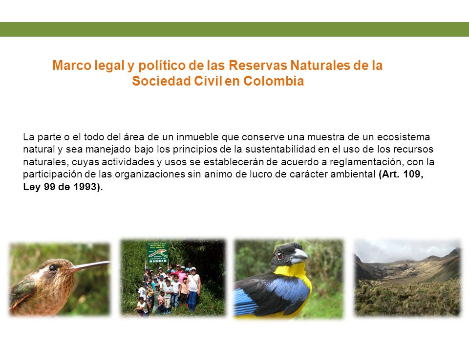 Marco legal y político de las Reservas Naturales de la Sociedad Civil en Colombia