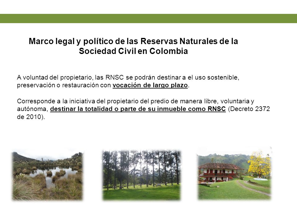 Marco legal y político de las Reservas Naturales de la Sociedad Civil en Colombia