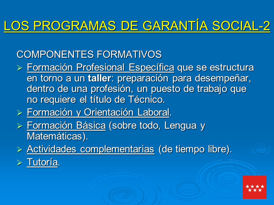 LOS PROGRAMAS DE GARANTÍA SOCIAL-2
