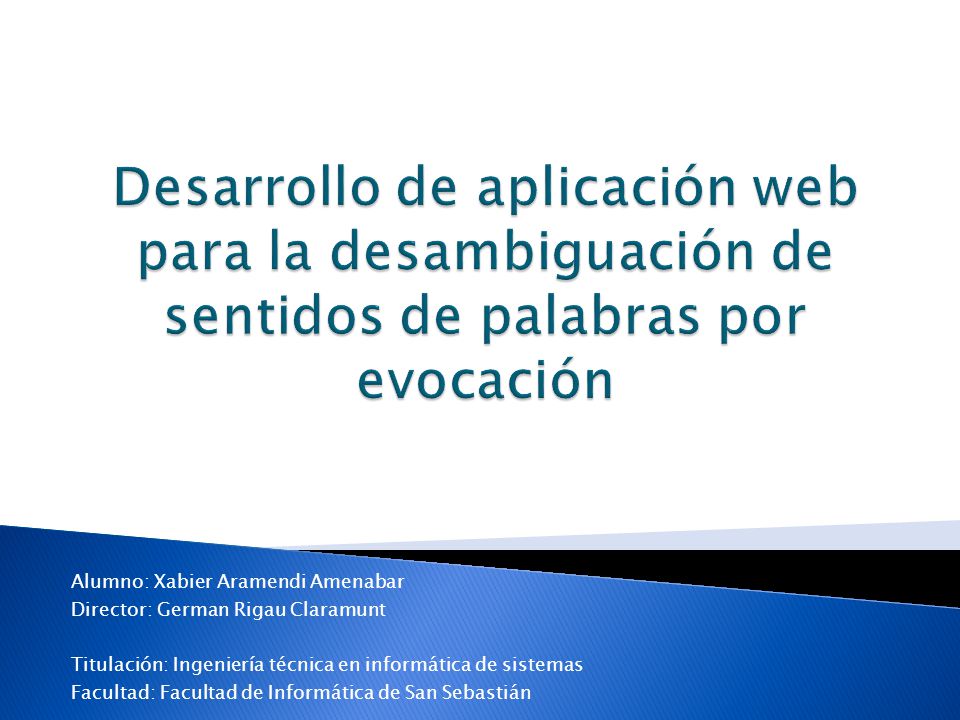 Desarrollo de aplicación web para la desambiguación de sentidos de palabras por evocación