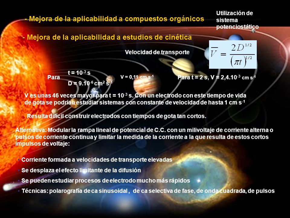 - Mejora de la aplicabilidad a compuestos orgánicos