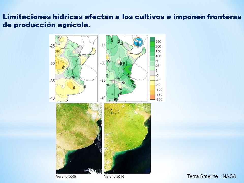 Limitaciones hídricas afectan a los cultivos e imponen fronteras de producción agrícola.