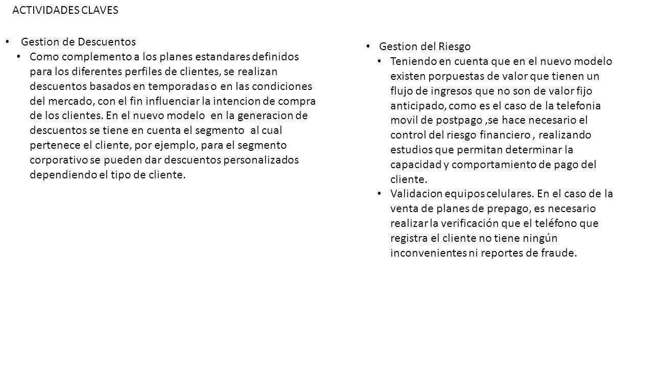 ACTIVIDADES CLAVES Gestion de Descuentos.