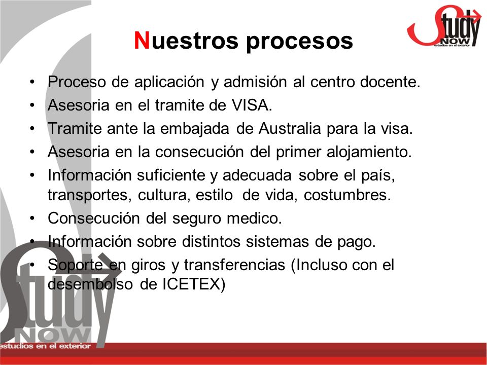 Nuestros procesos Proceso de aplicación y admisión al centro docente.
