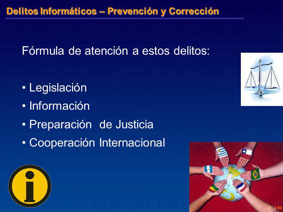 Fórmula de atención a estos delitos: Legislación Información