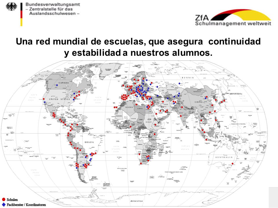 Standorte Una red mundial de escuelas, que asegura continuidad y estabilidad a nuestros alumnos.
