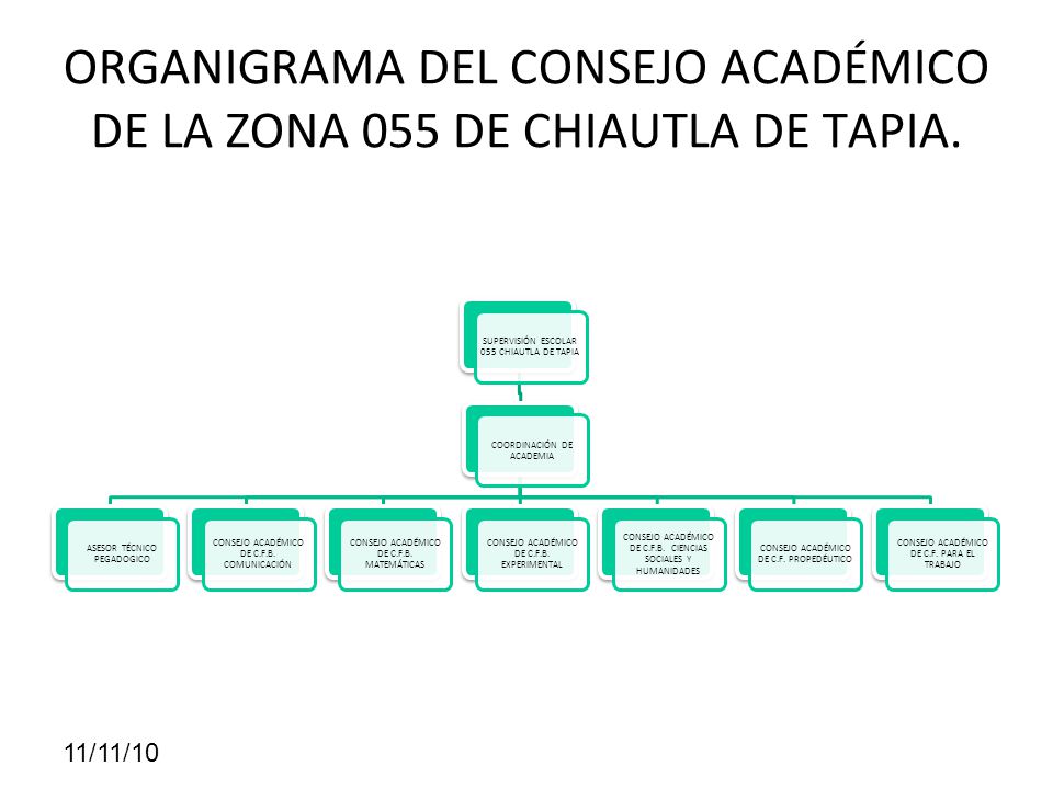 ORGANIGRAMA DEL CONSEJO ACADÉMICO DE LA ZONA 055 DE CHIAUTLA DE TAPIA.
