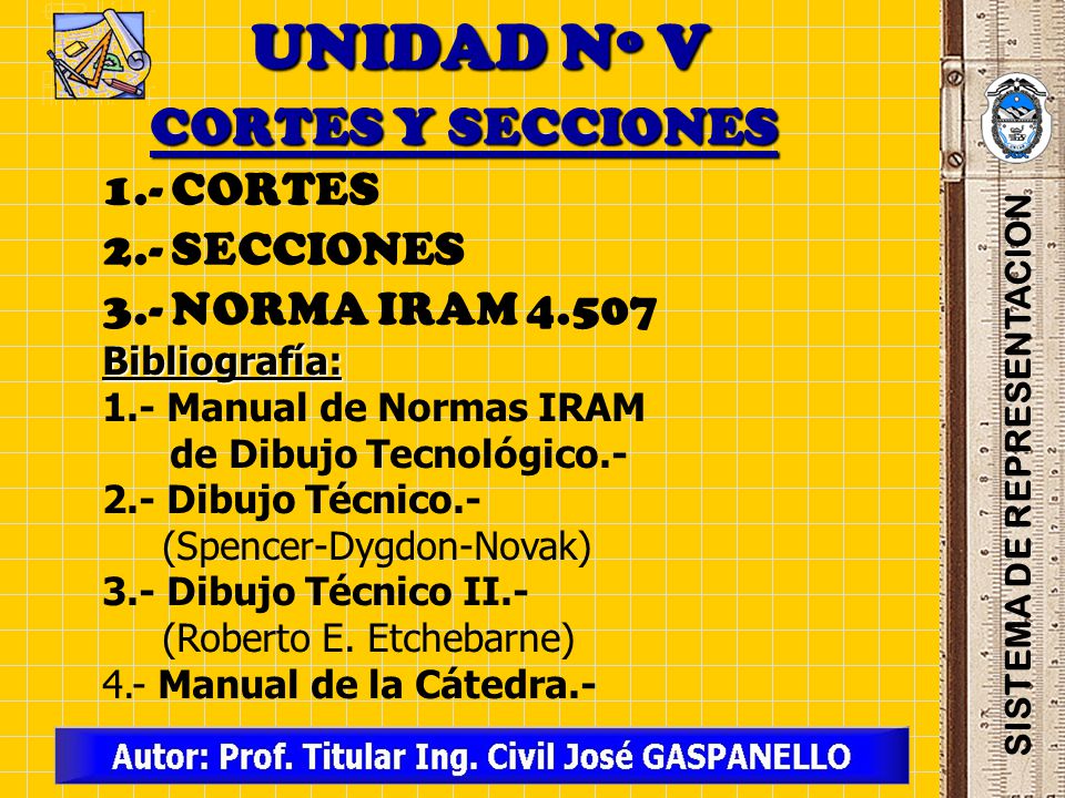 CORTES Y SECCIONES 1.- CORTES 2.- SECCIONES 3.- NORMA IRAM 4.507