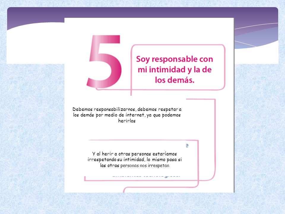 Debemos responsabilizarnos, debemos respetar a los demás por medio de internet, ya que podemos herirlos