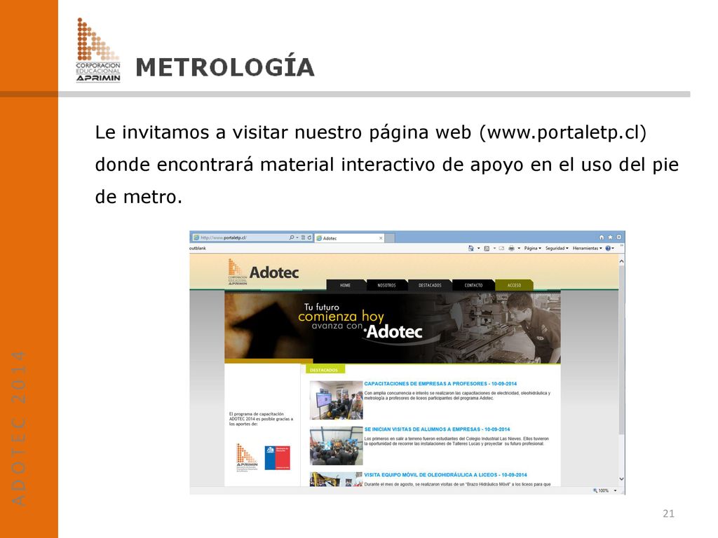 Le invitamos a visitar nuestro página web (www. portaletp