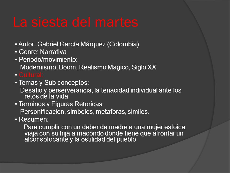 La siesta del martes • Autor: Gabriel García Márquez (Colombia)