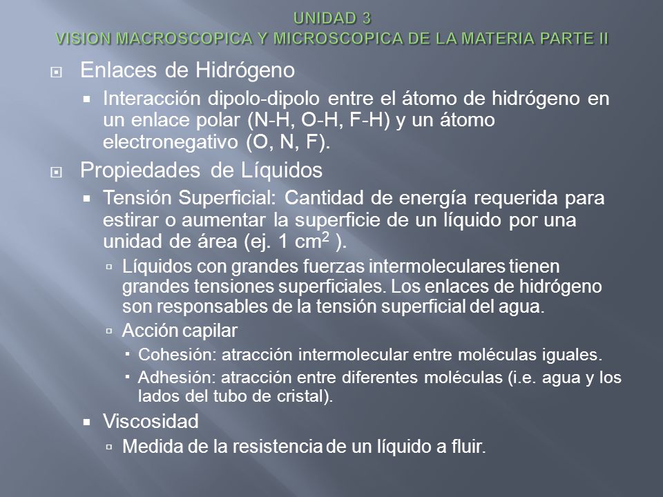 UNIDAD 3 VISION MACROSCOPICA Y MICROSCOPICA DE LA MATERIA PARTE II