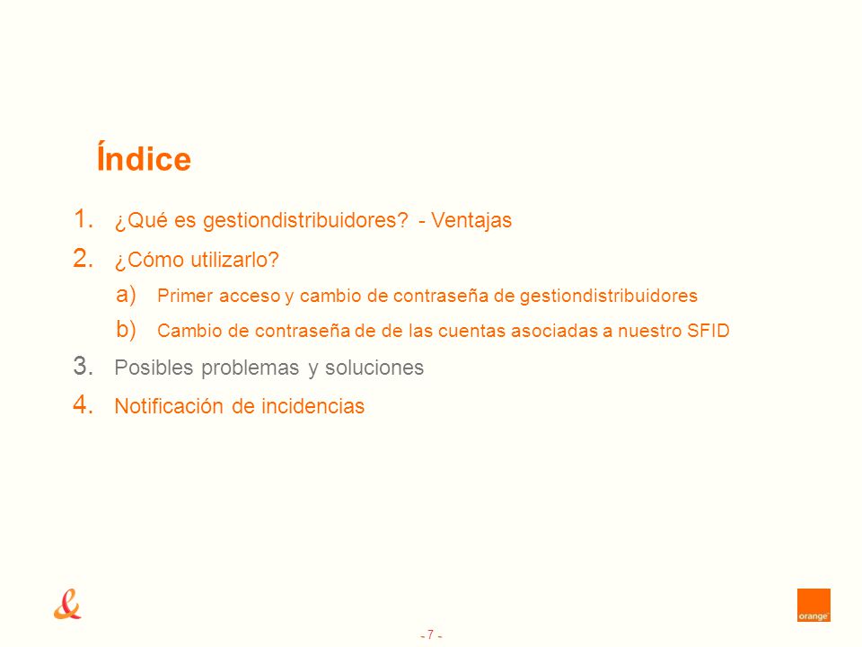 Índice ¿Qué es gestiondistribuidores - Ventajas ¿Cómo utilizarlo