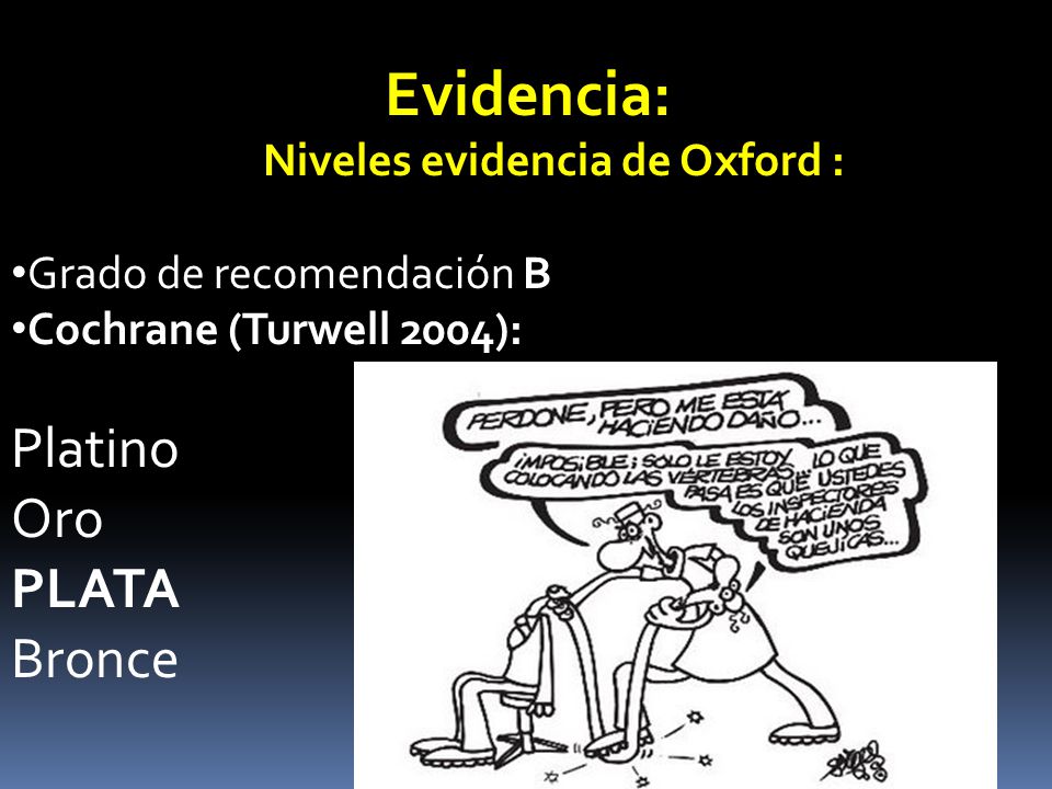 Evidencia: Platino Oro PLATA Bronce Niveles evidencia de Oxford :