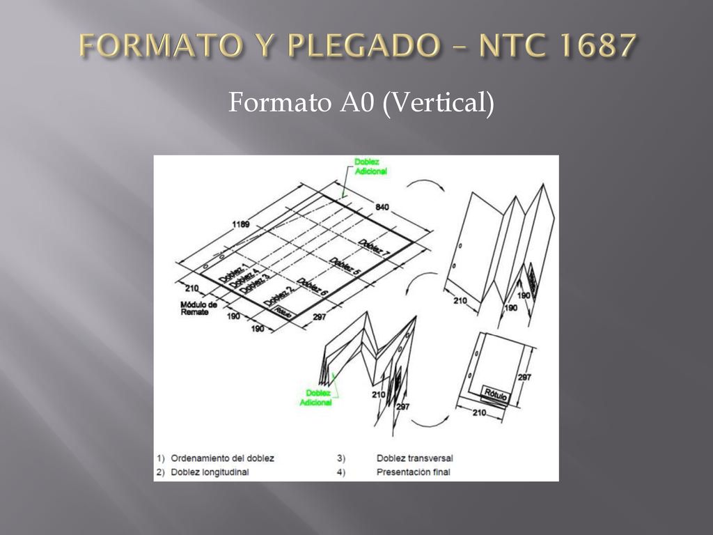 FORMATO Y PLEGADO – NTC 1687 Formato A0 (Vertical)