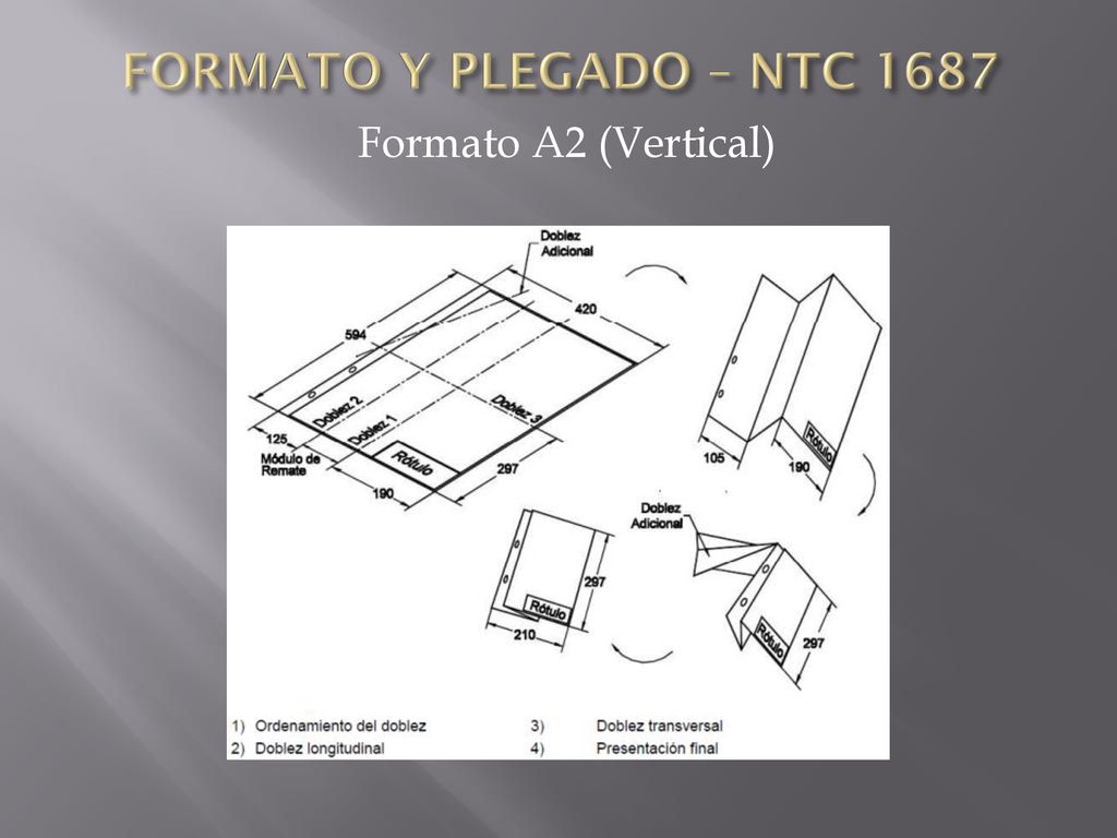 FORMATO Y PLEGADO – NTC 1687 Formato A2 (Vertical)