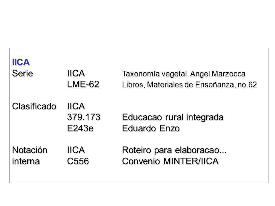IICA Serie IICA Taxonomía vegetal. Angel Marzocca. LME-62 Libros, Materiales de Enseñanza, no.62.