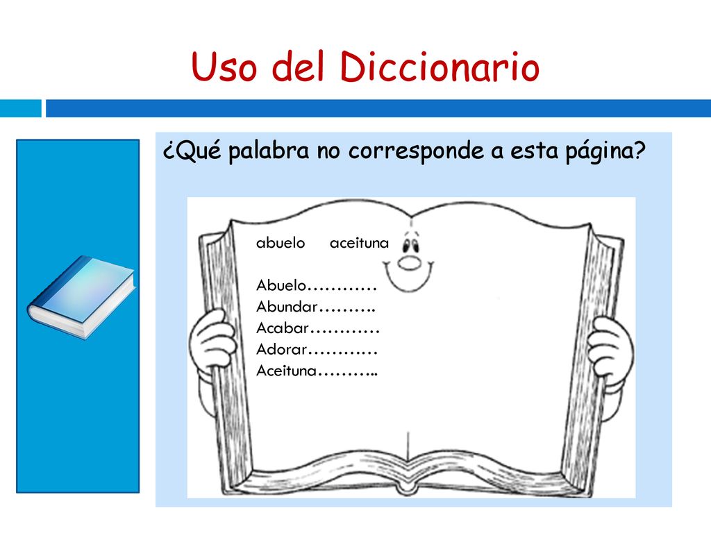Uso del Diccionario ¿Qué palabra no corresponde a esta página
