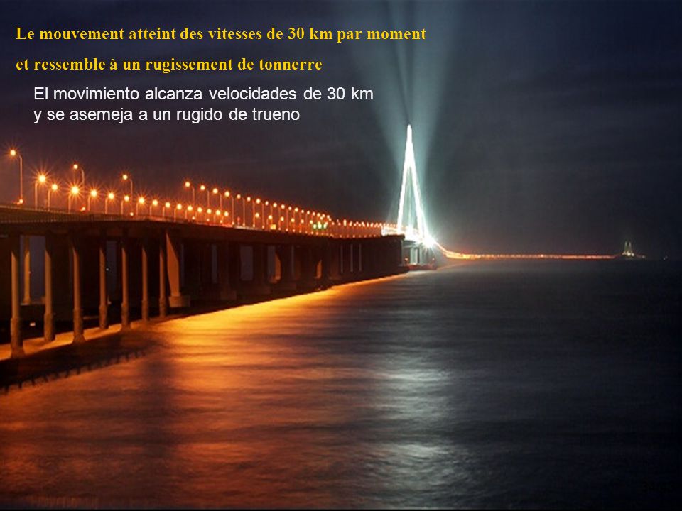 Le mouvement atteint des vitesses de 30 km par moment
