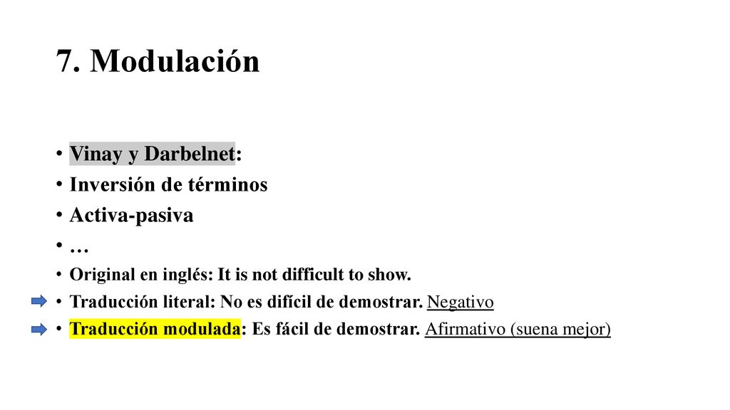 7. Modulación Vinay y Darbelnet: Inversión de términos Activa-pasiva …