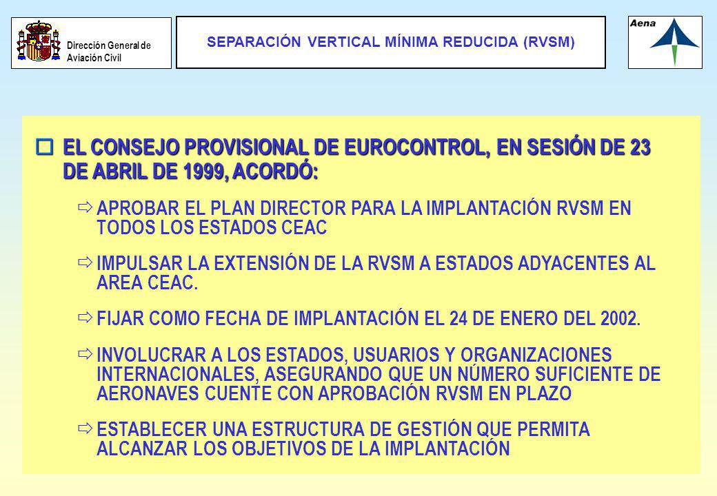 EL CONSEJO PROVISIONAL DE EUROCONTROL, EN SESIÓN DE 23 DE ABRIL DE 1999, ACORDÓ: