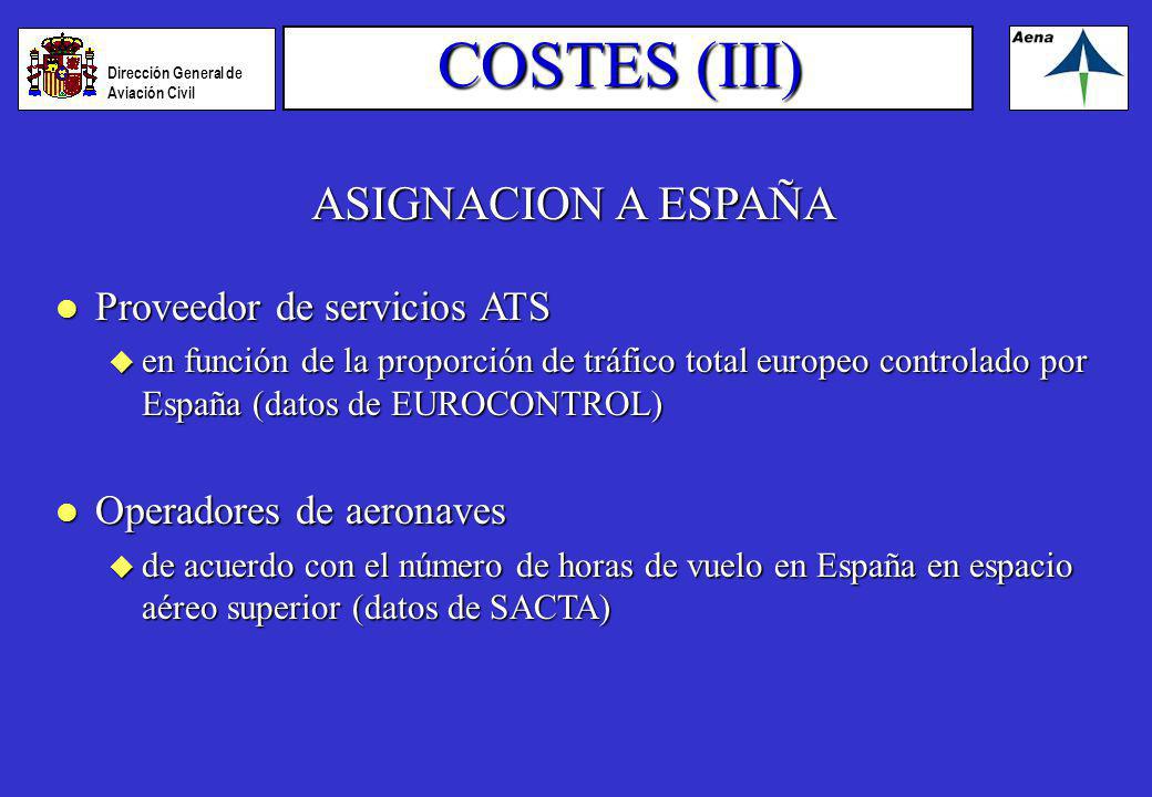 COSTES (III) ASIGNACION A ESPAÑA Proveedor de servicios ATS