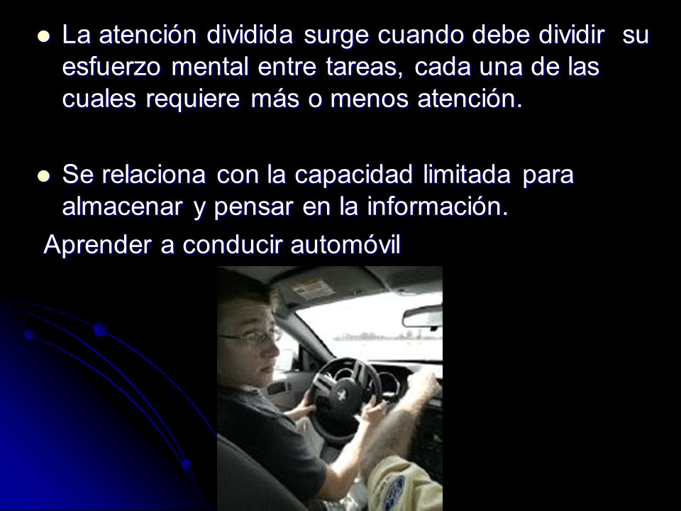 La atención dividida surge cuando debe dividir su esfuerzo mental entre tareas, cada una de las cuales requiere más o menos atención.