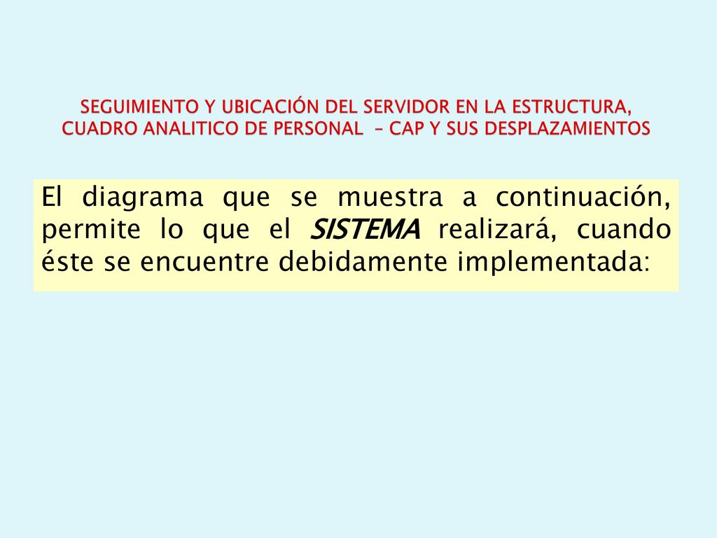 SEGUIMIENTO Y UBICACIÓN DEL SERVIDOR EN LA ESTRUCTURA, CUADRO ANALITICO DE PERSONAL – CAP Y SUS DESPLAZAMIENTOS