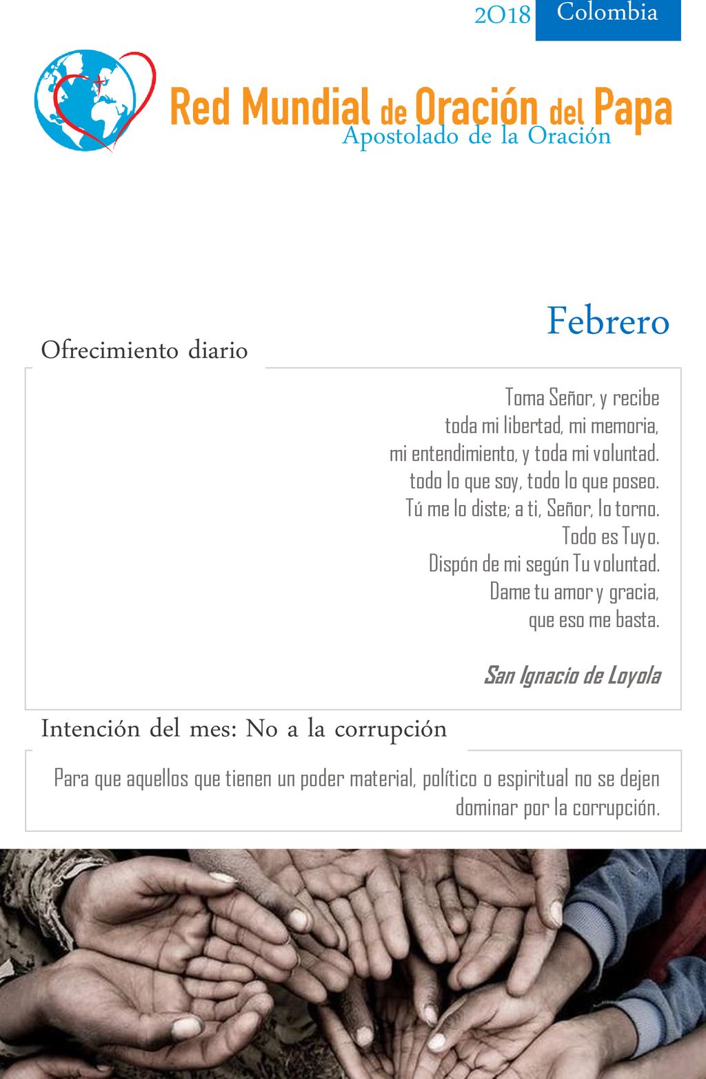 Febrero Ofrecimiento diario Intención del mes: No a la corrupción
