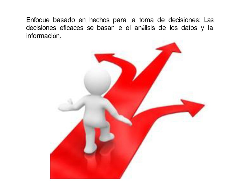Enfoque basado en hechos para la toma de decisiones: Las decisiones eficaces se basan e el análisis de los datos y la información.