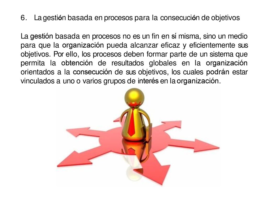 6. La gestión basada en procesos para la consecución de objetivos