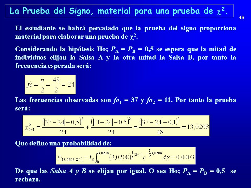 La Prueba del Signo, material para una prueba de 2.
