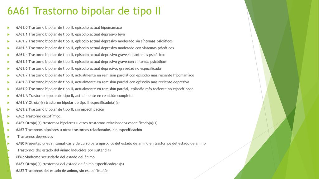 6A61 Trastorno bipolar de tipo II