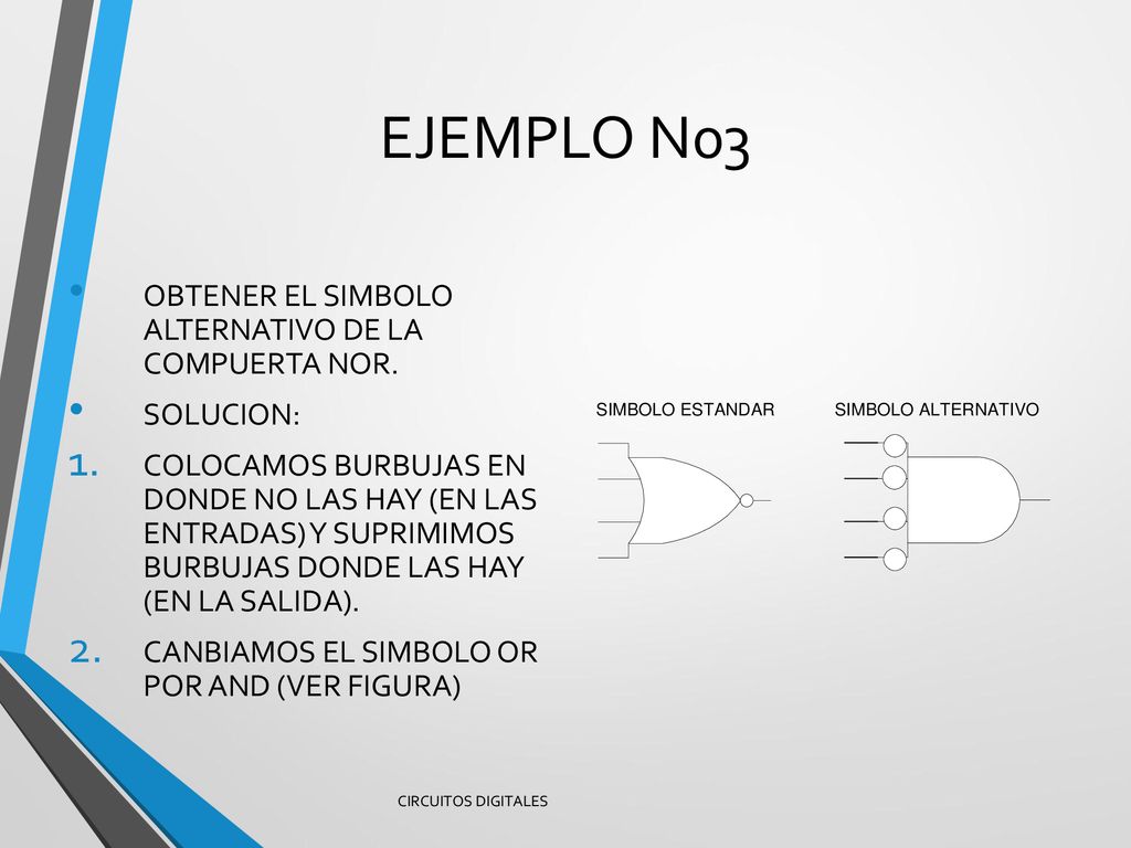 EJEMPLO N03 OBTENER EL SIMBOLO ALTERNATIVO DE LA COMPUERTA NOR.