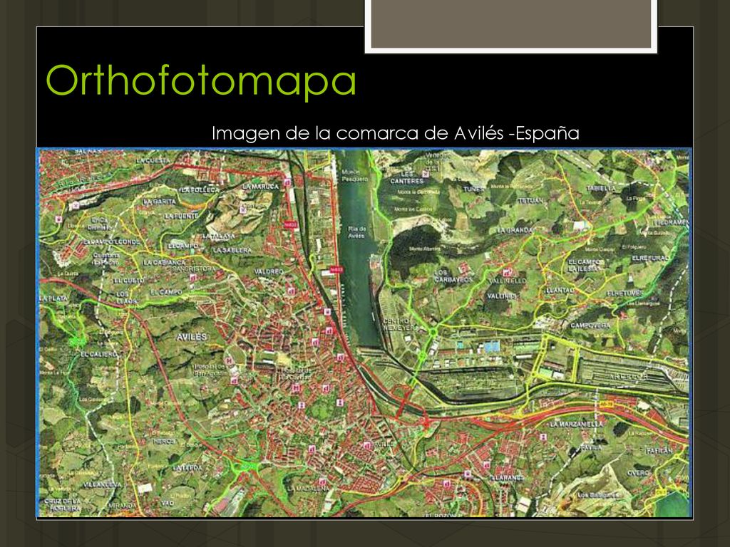Orthofotomapa Imagen de la comarca de Avilés -España