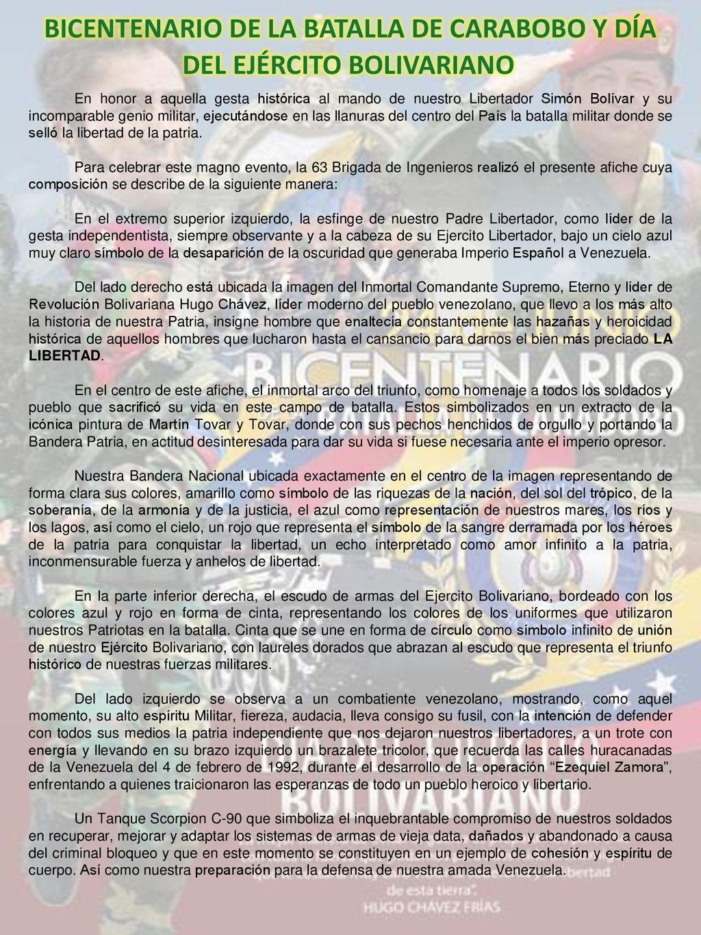BICENTENARIO DE LA BATALLA DE CARABOBO Y DÍA DEL EJÉRCITO BOLIVARIANO