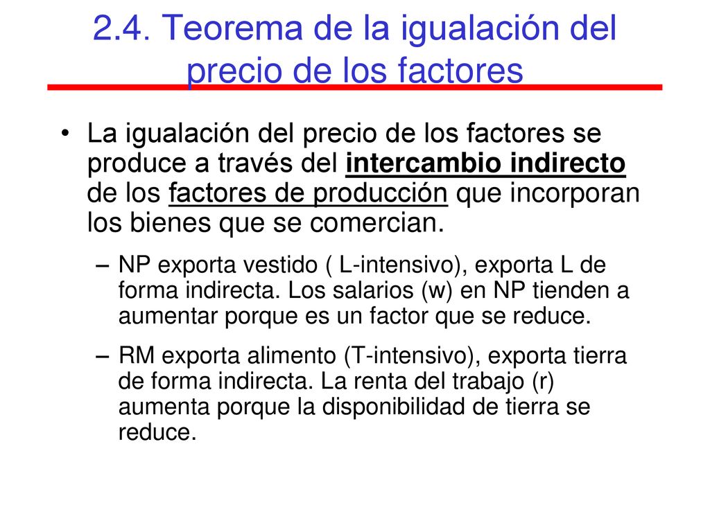 2.4. Teorema de la igualación del precio de los factores