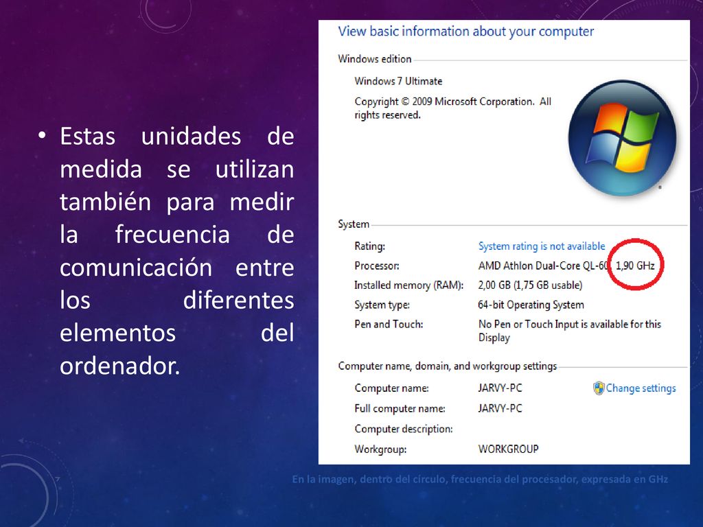 Estas unidades de medida se utilizan también para medir la frecuencia de comunicación entre los diferentes elementos del ordenador.