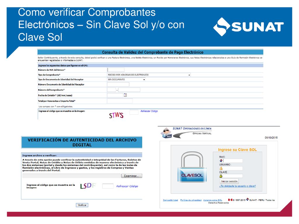Como verificar Comprobantes Electrónicos – Sin Clave Sol y/o con Clave Sol