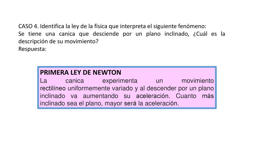 CASO 4. Identifica la ley de la física que interpreta el siguiente fenómeno: