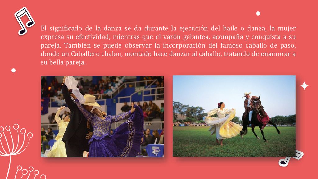 El significado de la danza se da durante la ejecución del baile o danza, la mujer expresa su efectividad, mientras que el varón galantea, acompaña y conquista a su pareja.