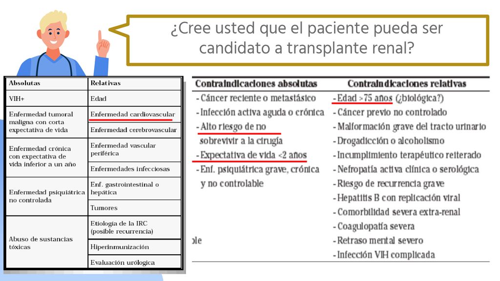 ¿Cree usted que el paciente pueda ser candidato a transplante renal