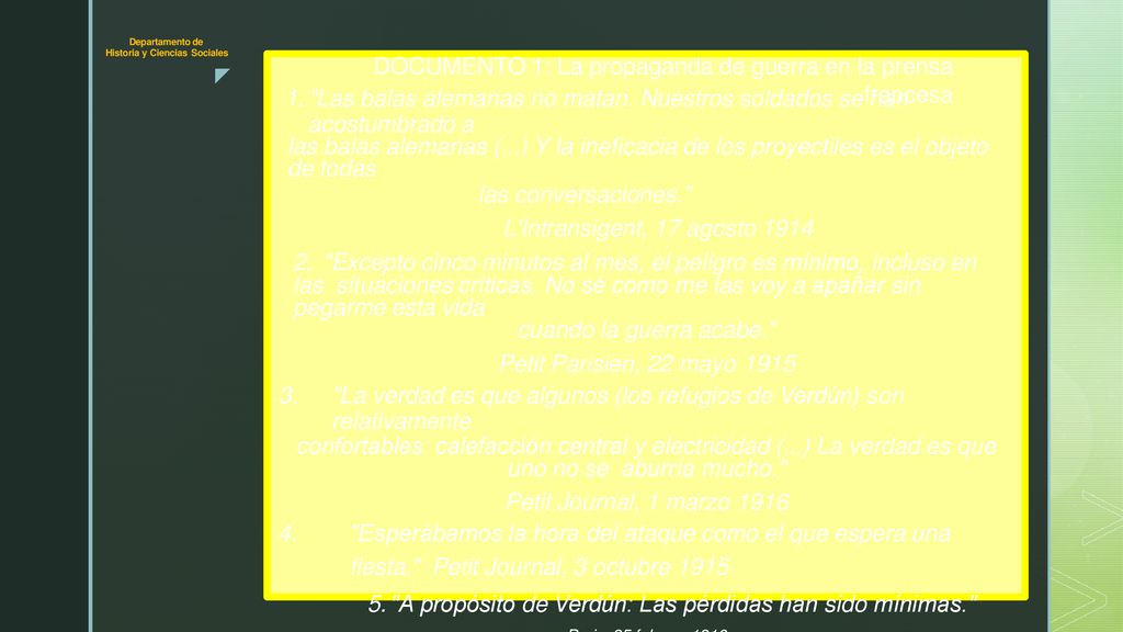 DOCUMENTO 1: La propaganda de guerra en la prensa francesa