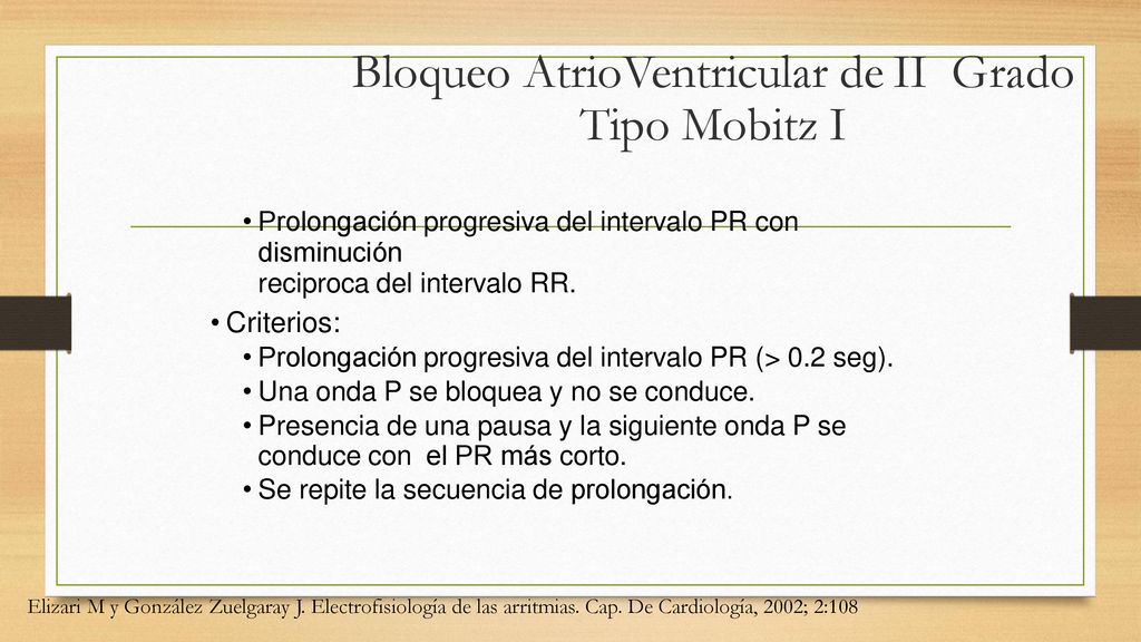 Bloqueo AtrioVentricular de II Grado Tipo Mobitz I